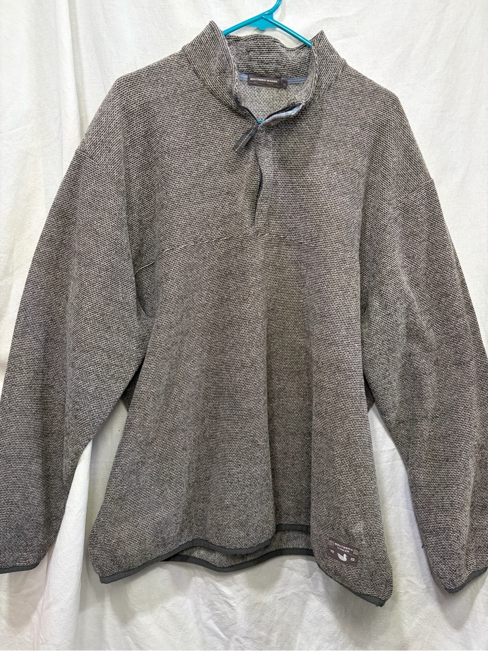 Southern Marsh Gray Zip-Neck Sweater Pullover